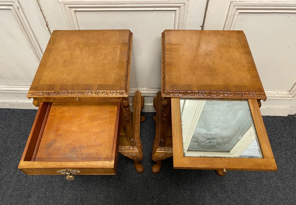 Pair Burr Walnut Bedside Cabinets View VIII
