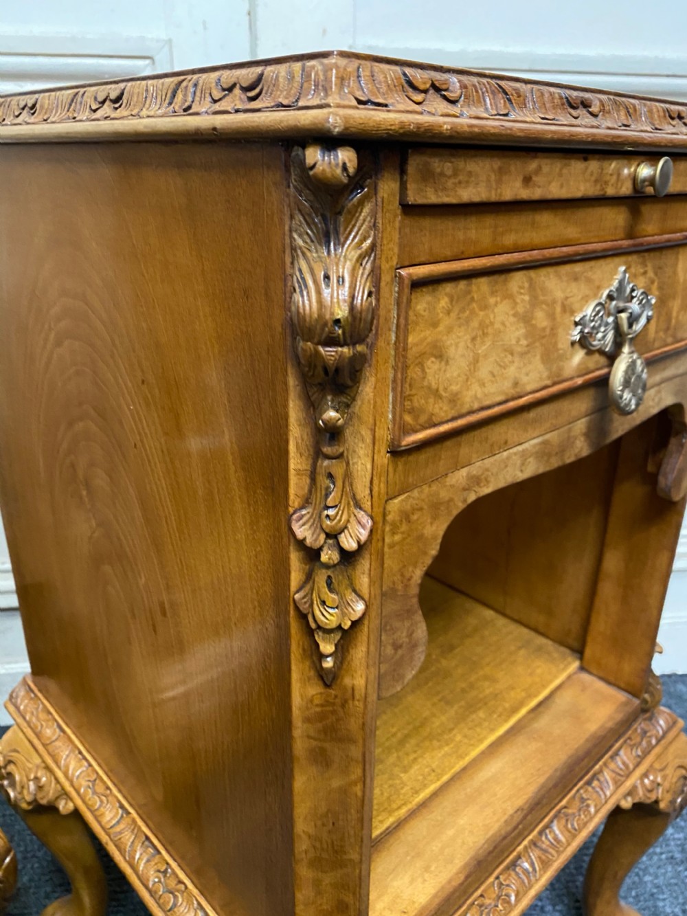 Pair Burr Walnut Bedside Cabinets View XI
