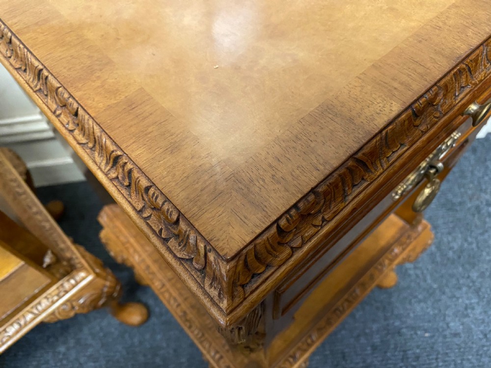 Pair Burr Walnut Bedside Cabinets View XIII