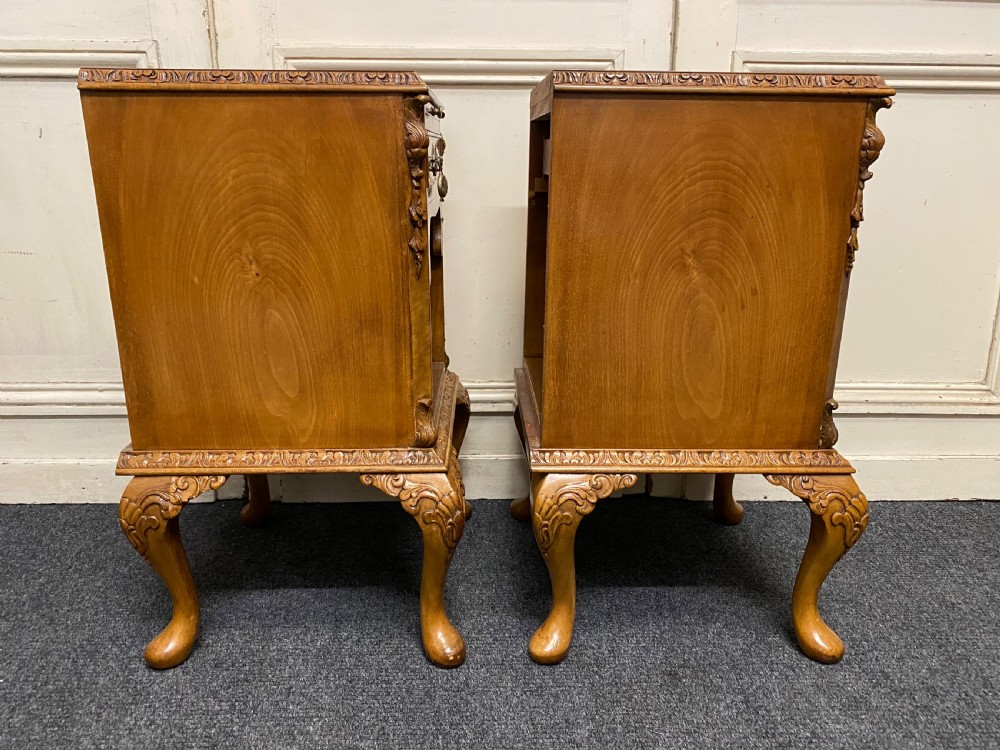 Pair Burr Walnut Bedside Cabinets View XV