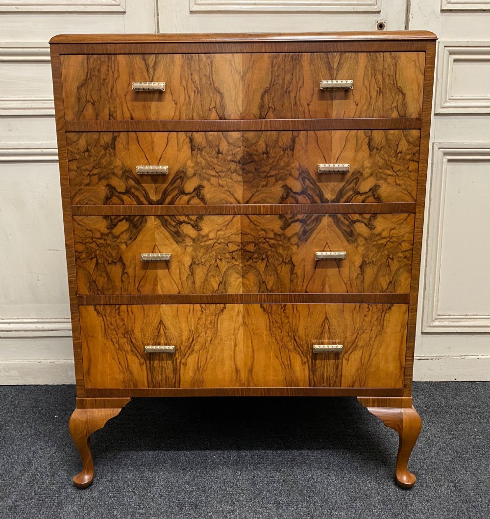 Quality Art Deco Burr Walnut Chest of Drawers View II