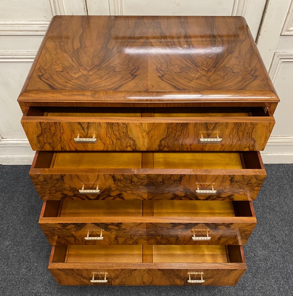 Quality Art Deco Burr Walnut Chest of Drawers View VII