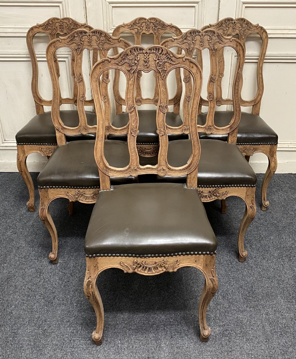 Set 6 French Oak Dining Chairs