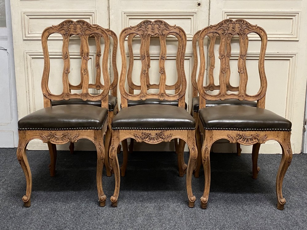 Set 6 French Oak Dining Chairs View VII