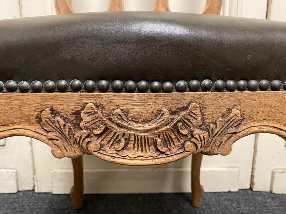 Set 6 French Oak Dining Chairs View XI