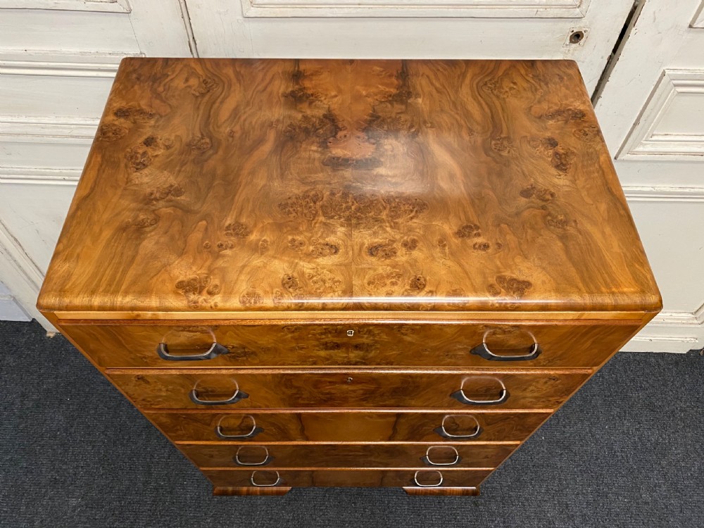 Art Deco Burr Walnut Chest of Drawers View III