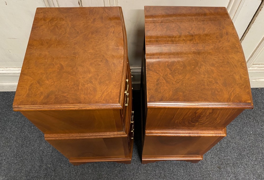 Pair Burr Walnut Bedside Chests View III