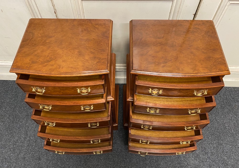 Pair Burr Walnut Bedside Chests View V