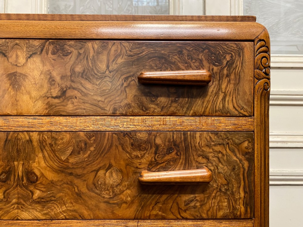 Burr Walnut Art Deco Chest of Drawers  View IV