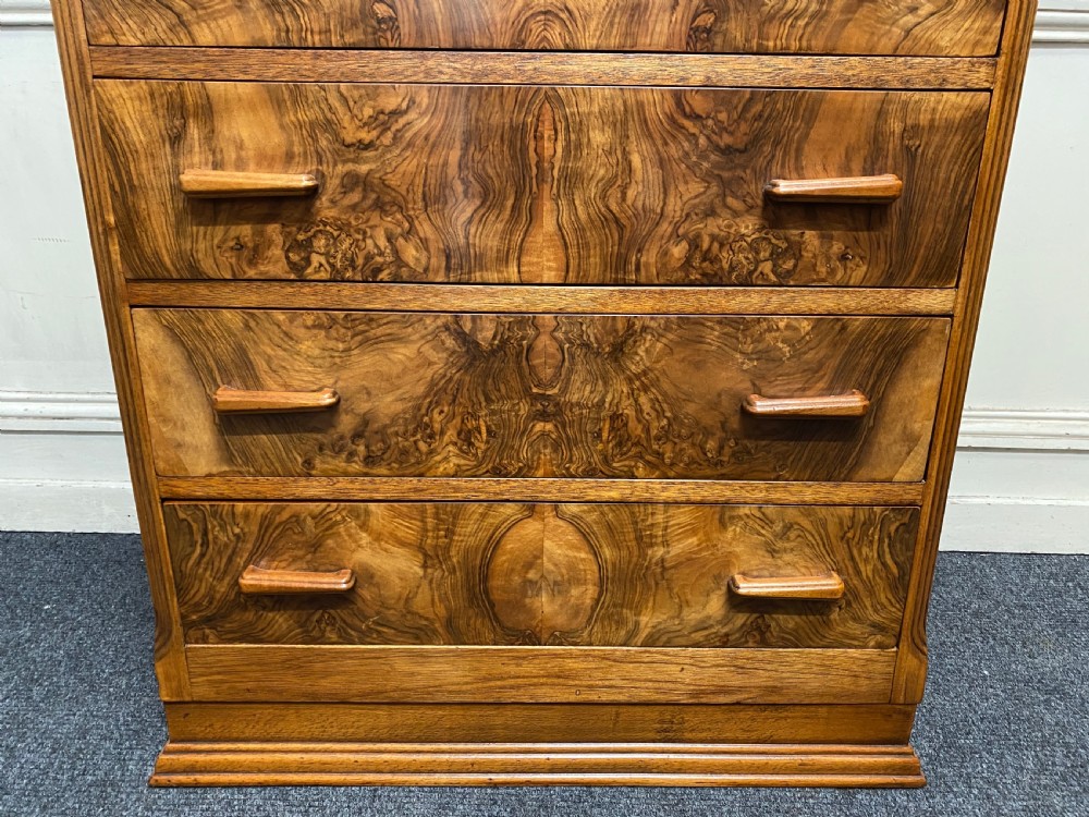 Burr Walnut Art Deco Chest of Drawers  View VII
