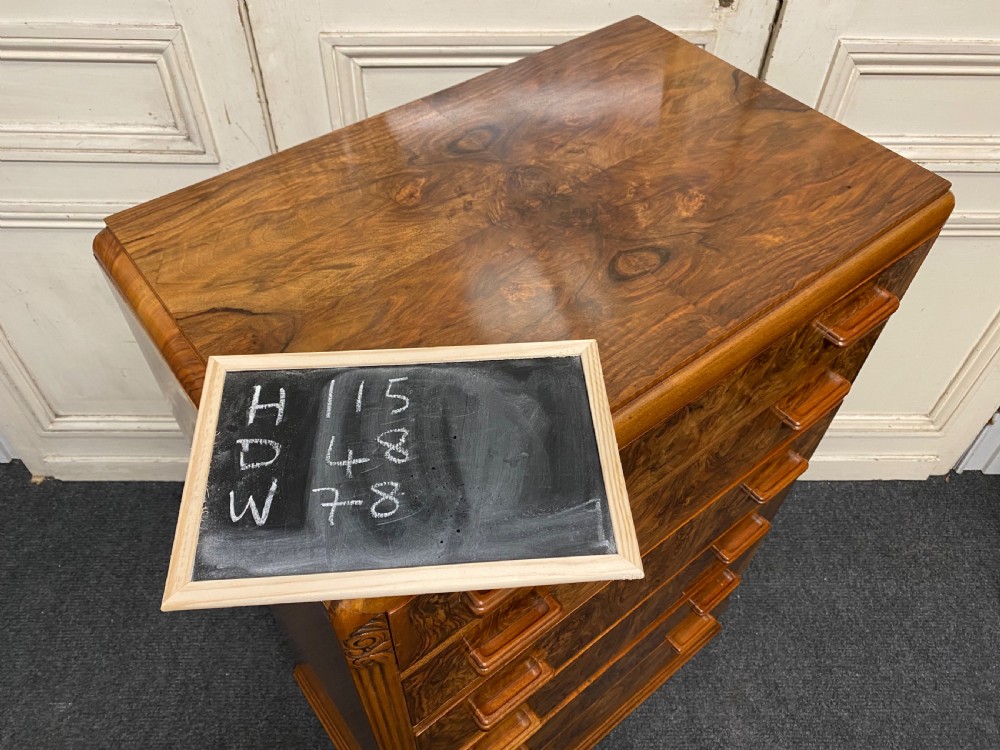 Burr Walnut Art Deco Chest of Drawers  View XII