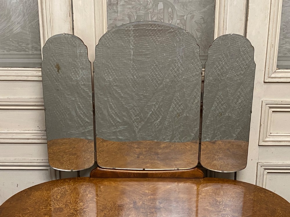 Burr Walnut Kidney Dressing Table View II