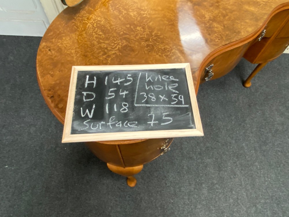 Burr Walnut Kidney Dressing Table View XII