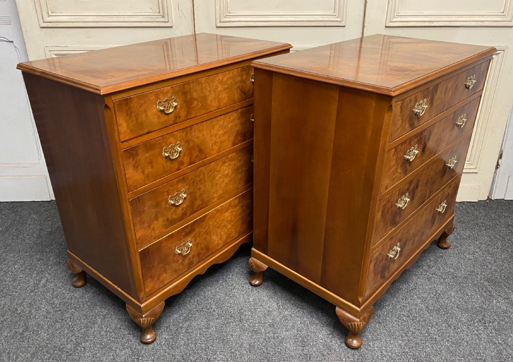 Pair Burr Walnut Chest of Drawers View III