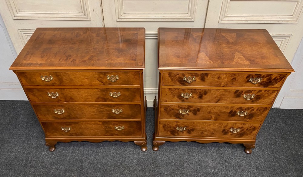 Pair Burr Walnut Chest of Drawers View IV