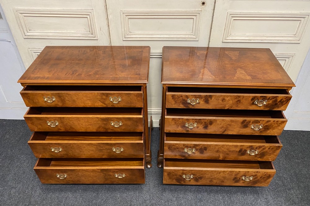 Pair Burr Walnut Chest of Drawers View V