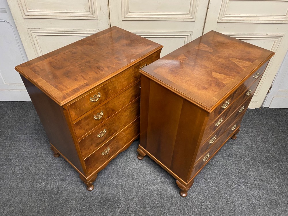 Pair Burr Walnut Chest of Drawers View VI