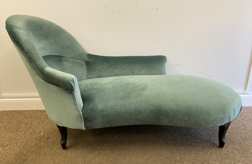 French Chaise Lounge Newly Upholstered  View V