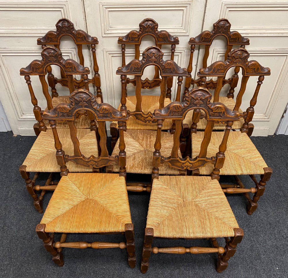 Set 8 French Farmhouse Dining Chairs View V