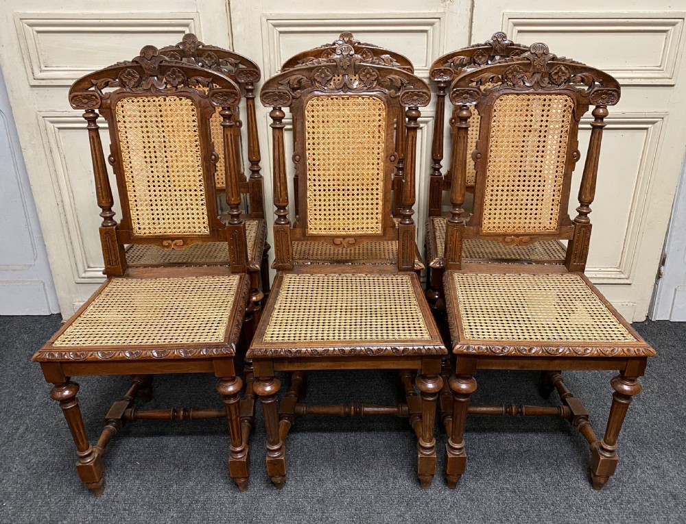 Set 6 French Oak Dining Chairs