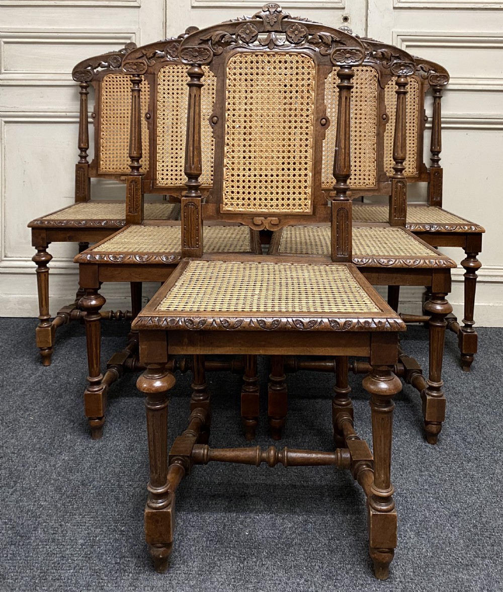 Set 6 French Oak Dining Chairs View III