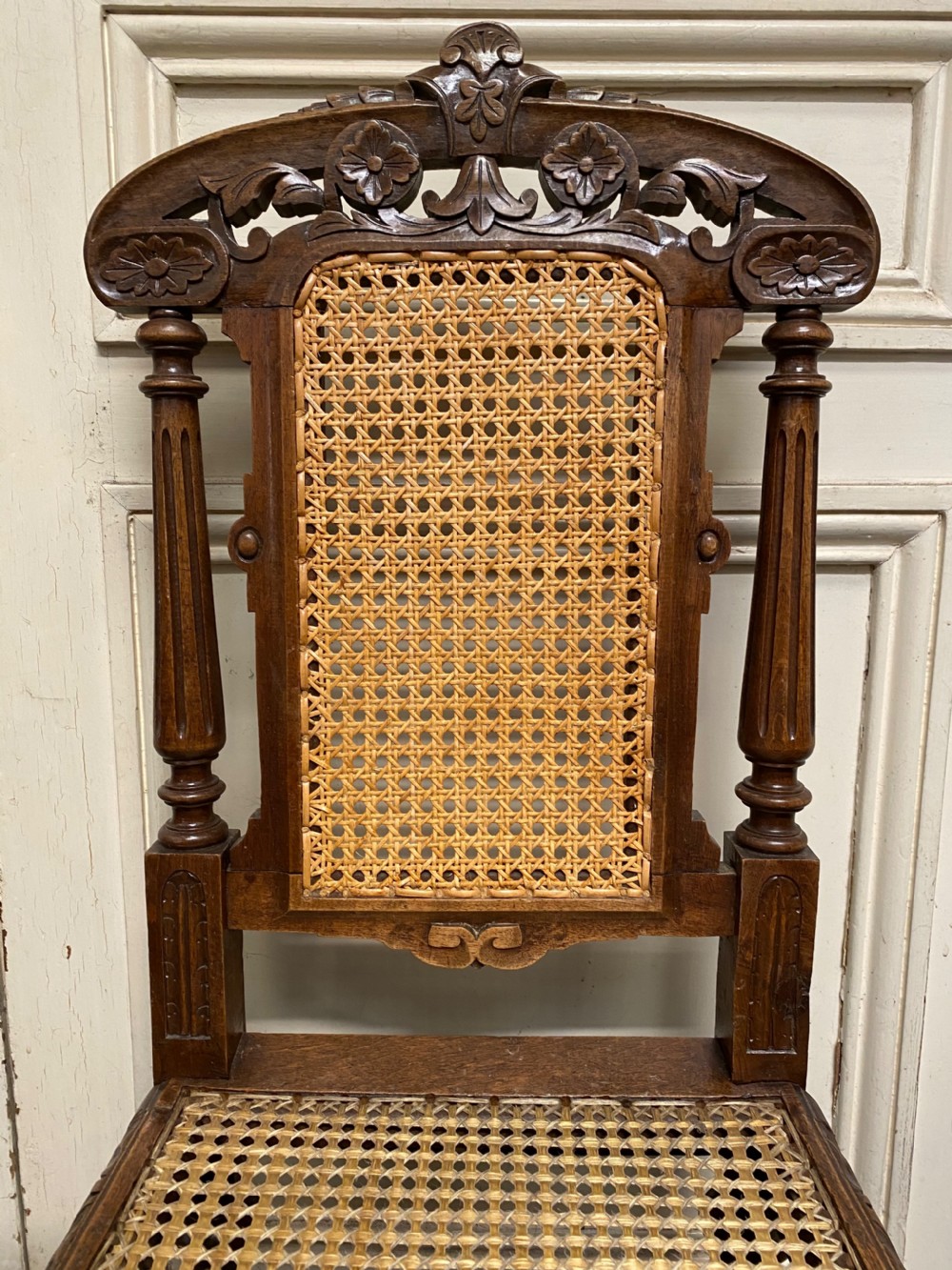 Set 6 French Oak Dining Chairs View X