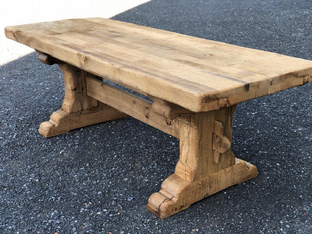 French Bleached Oak Farmhouse Table 