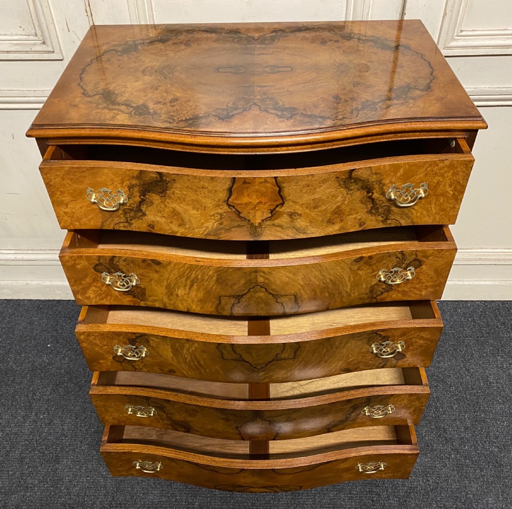 Burr Walnut 5 Drawer Chest View V