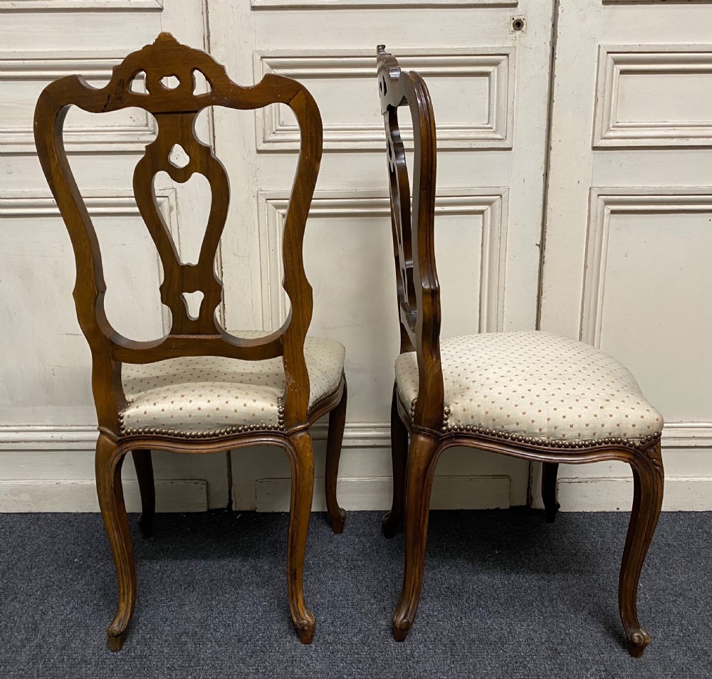 Set 4 French Walnut Dining Chairs View II