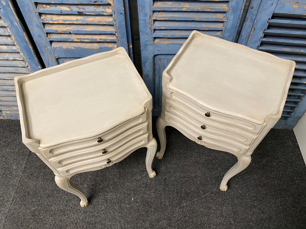 Pair French Bedside Drawers View II