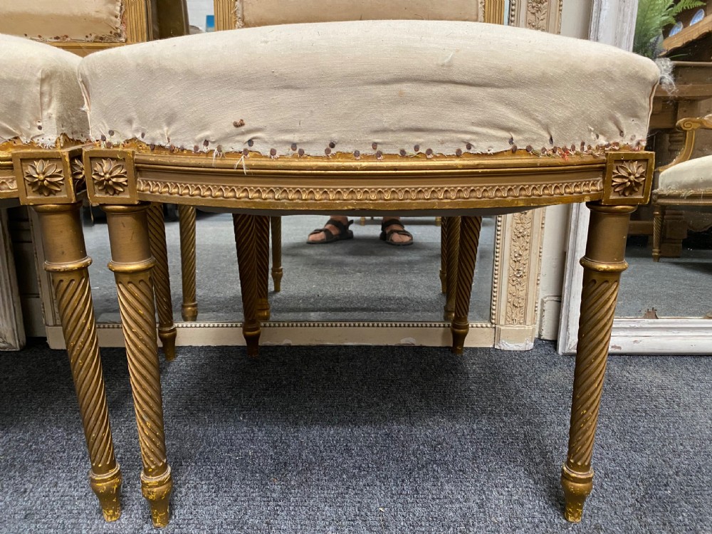 Pair French Gilt Wood Chairs View IV