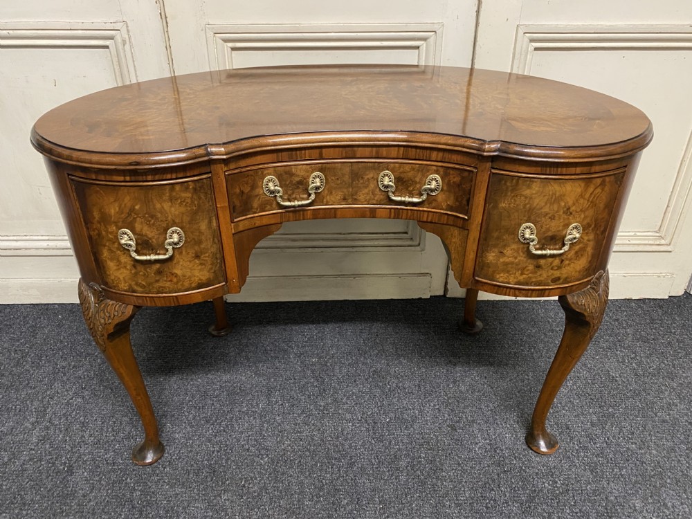 Burr Walnut Kidney Dressing Table View V