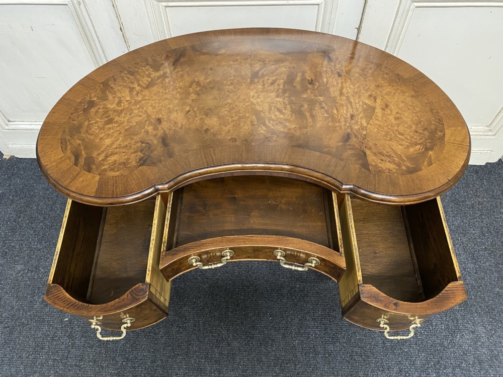 Burr Walnut Kidney Dressing Table View VI