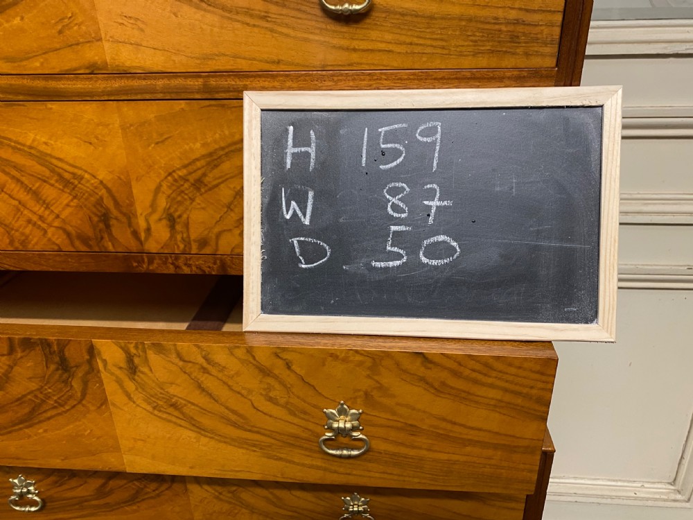 Burr Walnut Chest on Chest of Drawers View XII