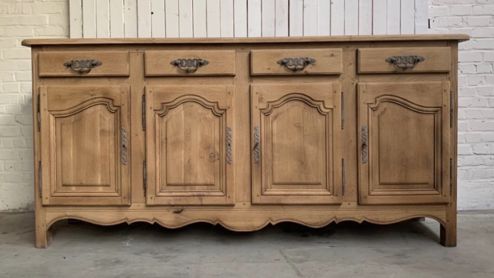 French 19th C Bleached Oak Enfilade