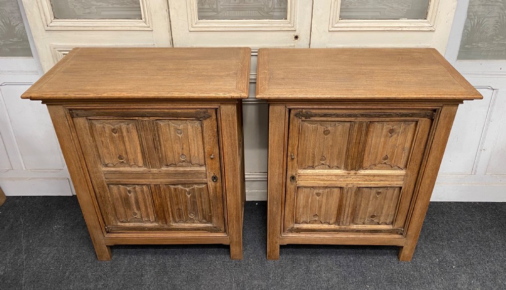 Pair French Bleached Oak Cabinets View VII