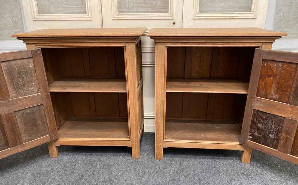 Pair French Bleached Oak Cabinets View VIII