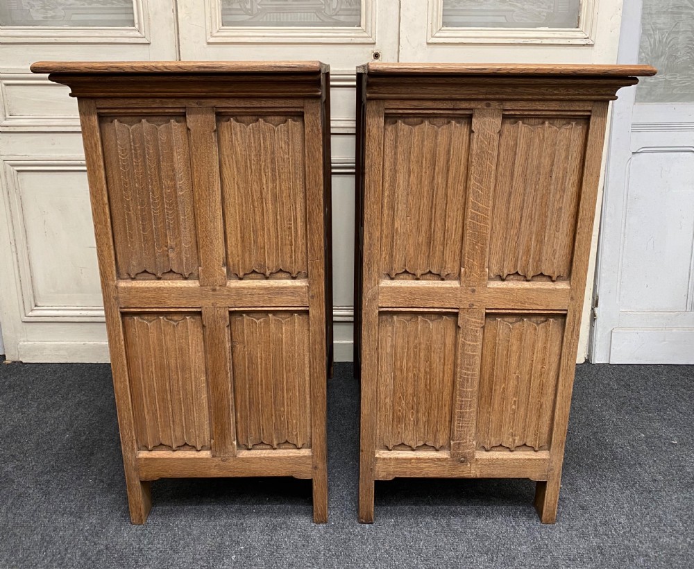 Pair French Bleached Oak Cabinets View IX