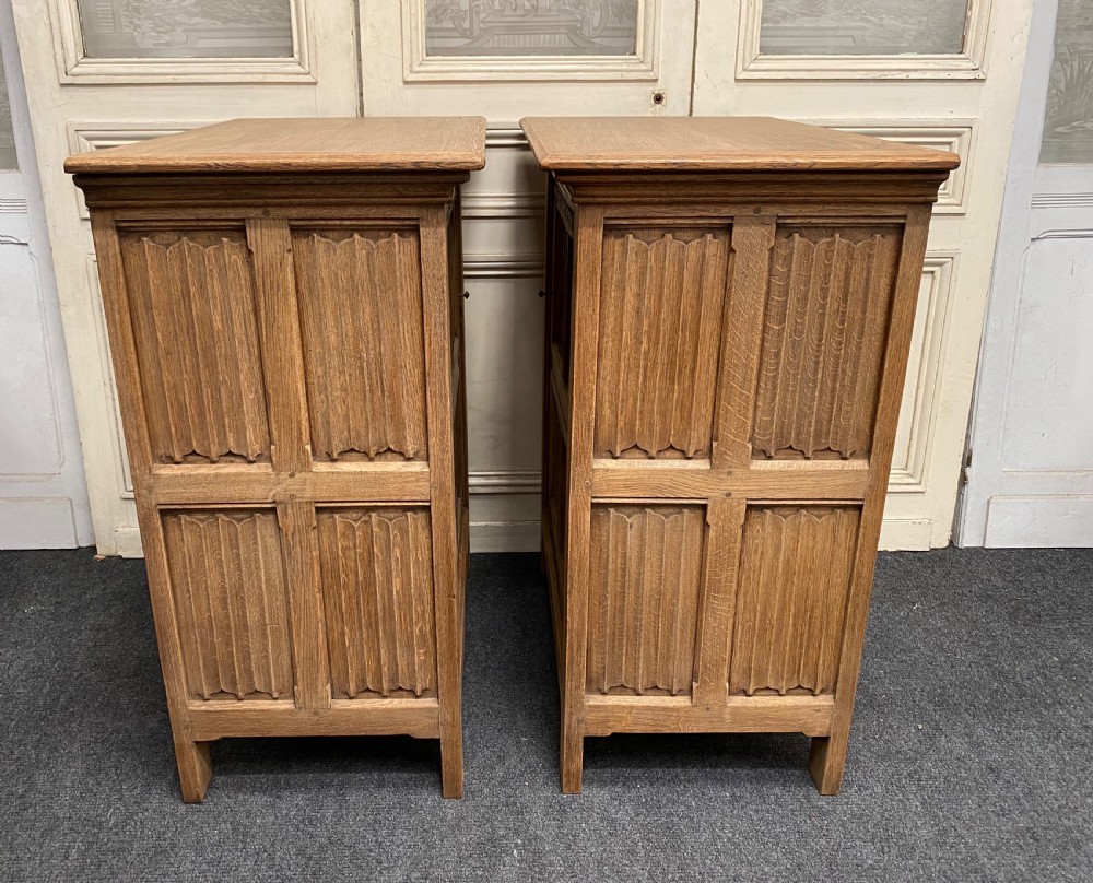Pair French Bleached Oak Cabinets View XI