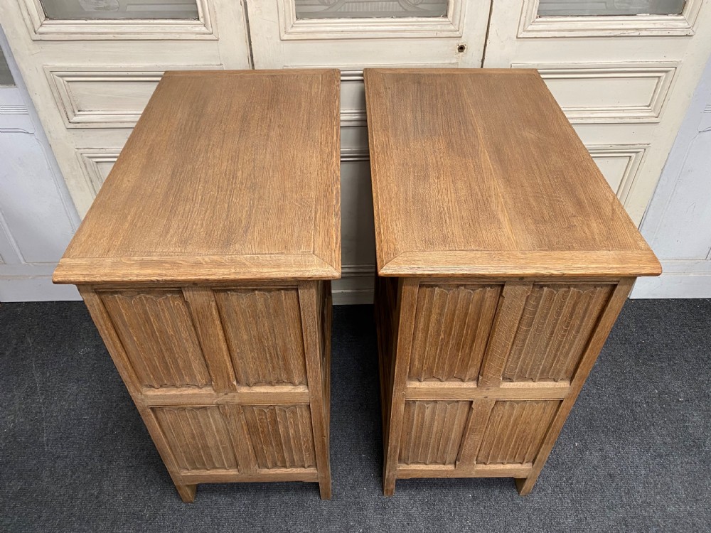 Pair French Bleached Oak Cabinets View XII