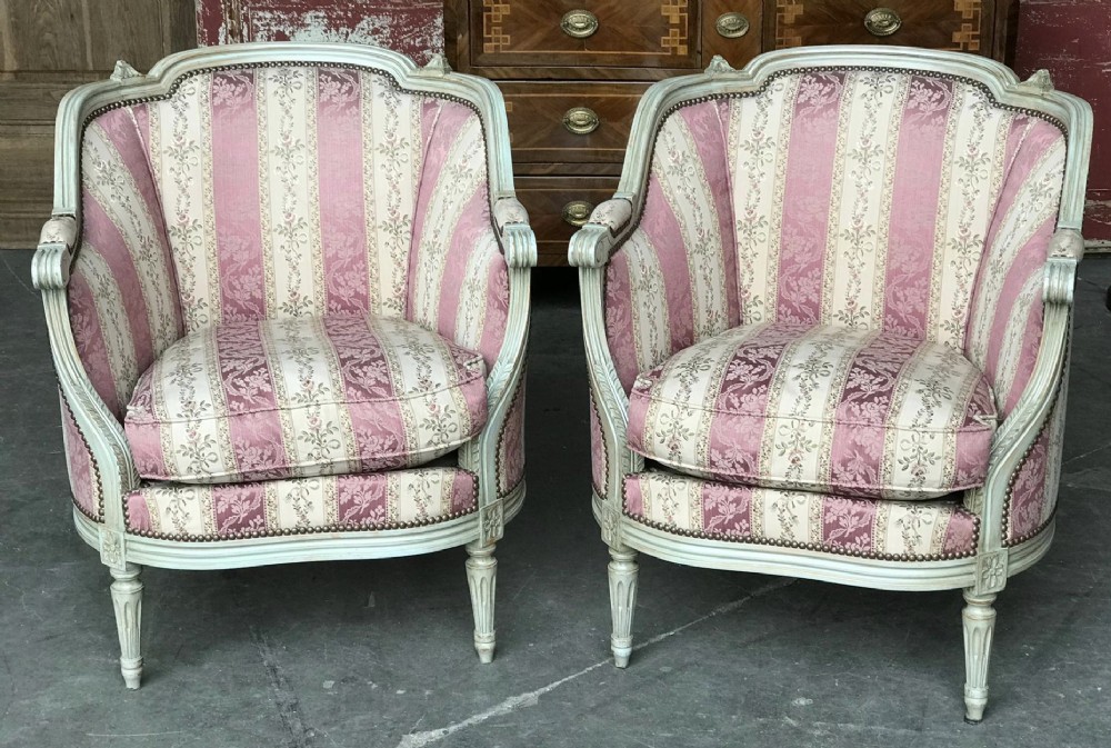 Pair French Bergere Chairs