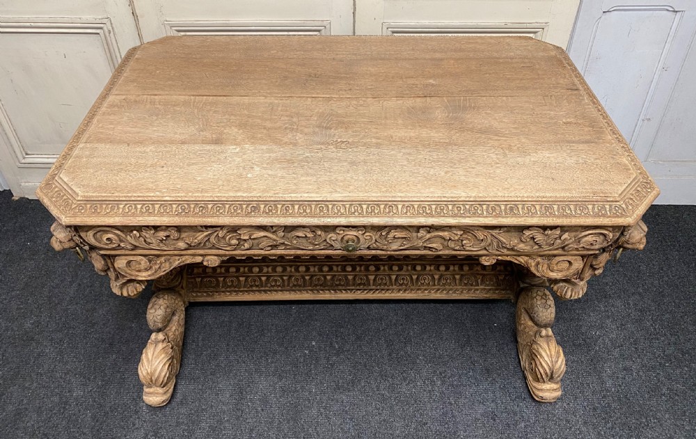 Bleached Oak Carved Dolphin Centre Table View III