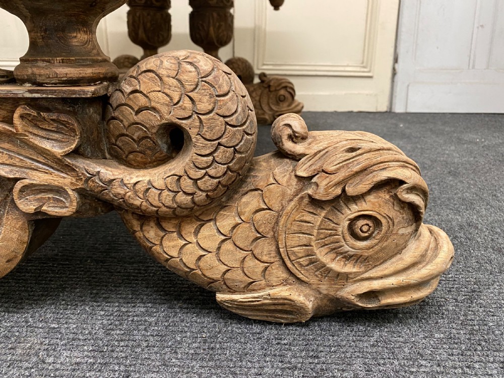 Bleached Oak Carved Dolphin Centre Table View X