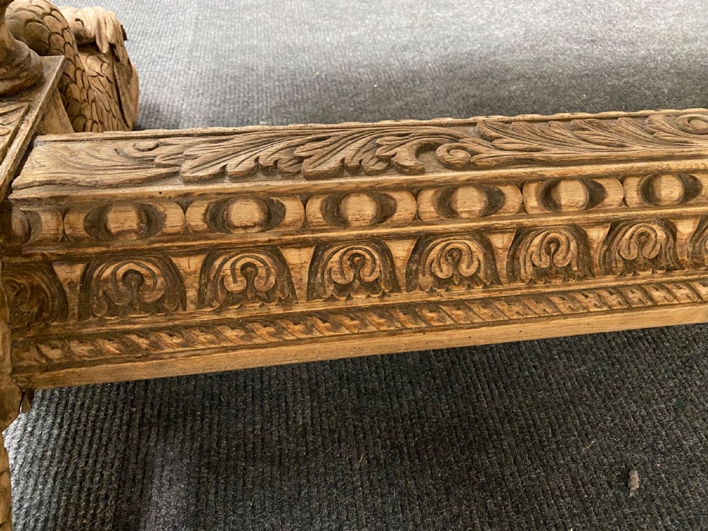 Bleached Oak Carved Dolphin Centre Table View XIII