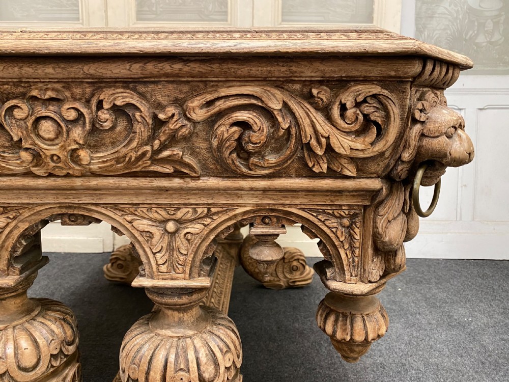 Bleached Oak Carved Dolphin Centre Table View XV