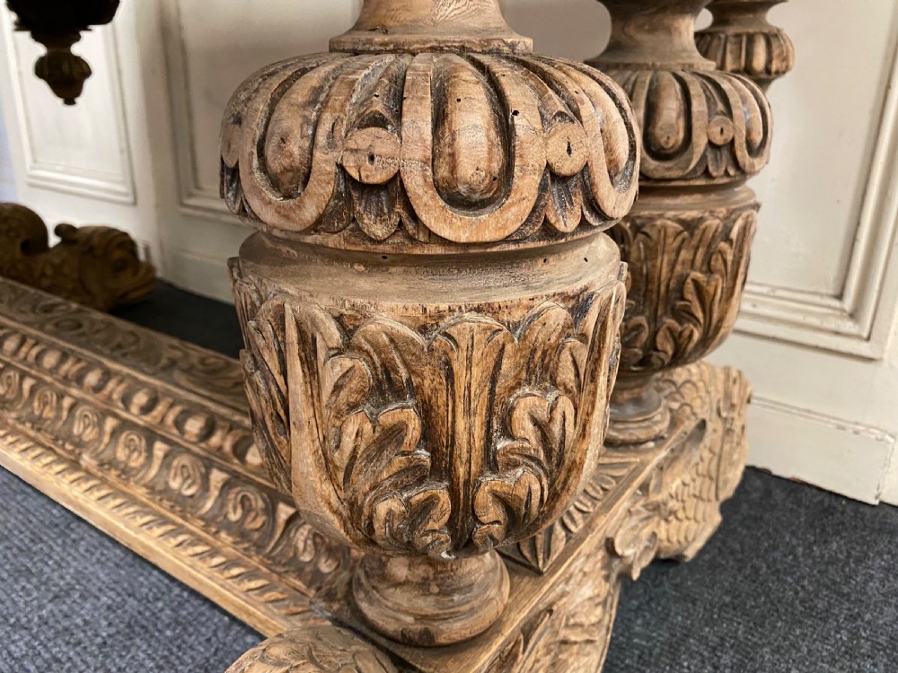 Bleached Oak Carved Dolphin Centre Table View XXI