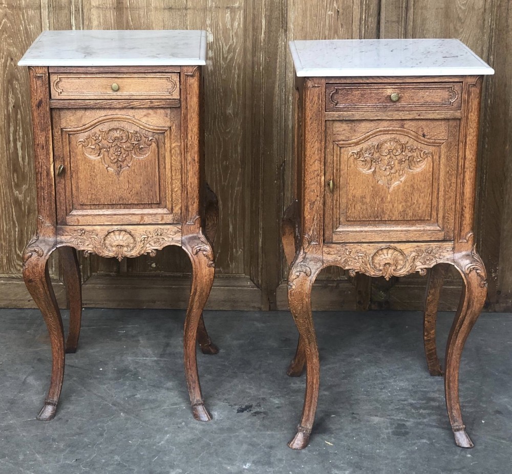 Pair French Bedside Cupboards