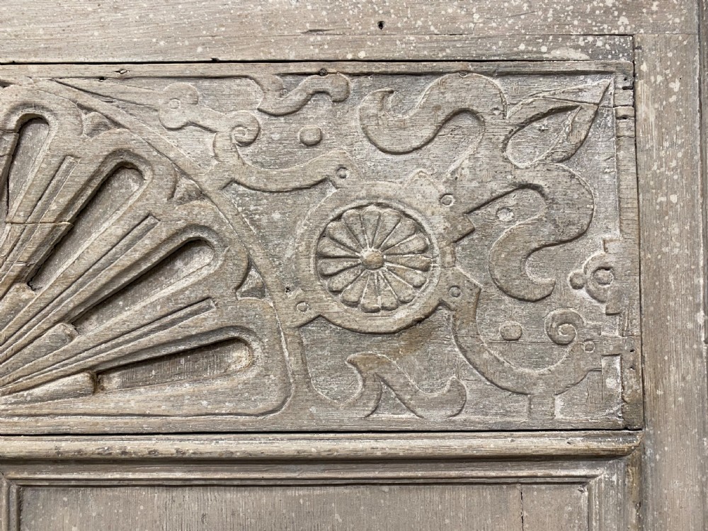 Pair Large Decorated Oak Wall Panels View III