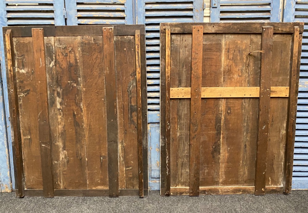 Pair Large Decorated Oak Wall Panels View XI