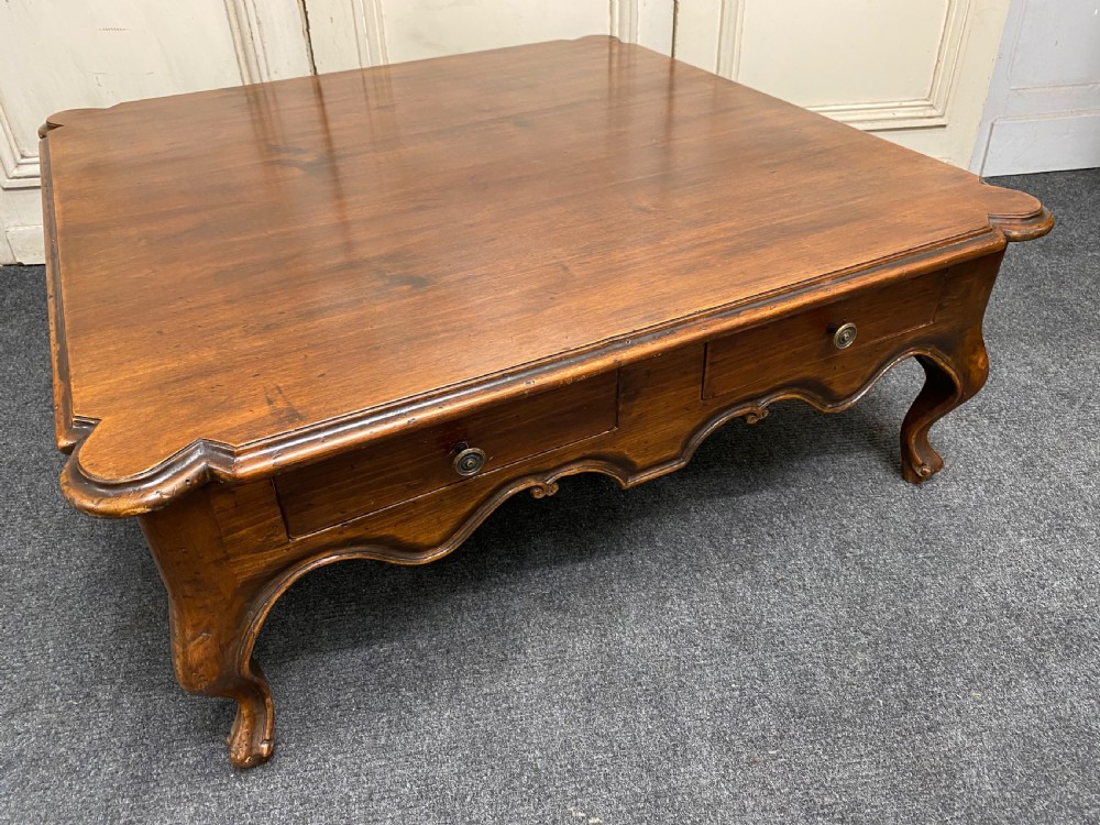 Large French Walnut Coffee Table